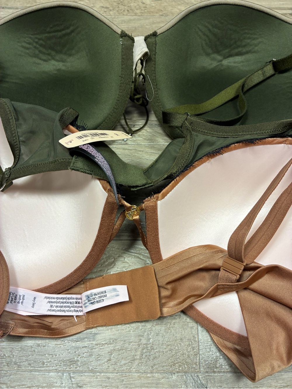 Victoria Secret 2 Satin Lace Underwired Push Up Bras - Picture 10 of 13